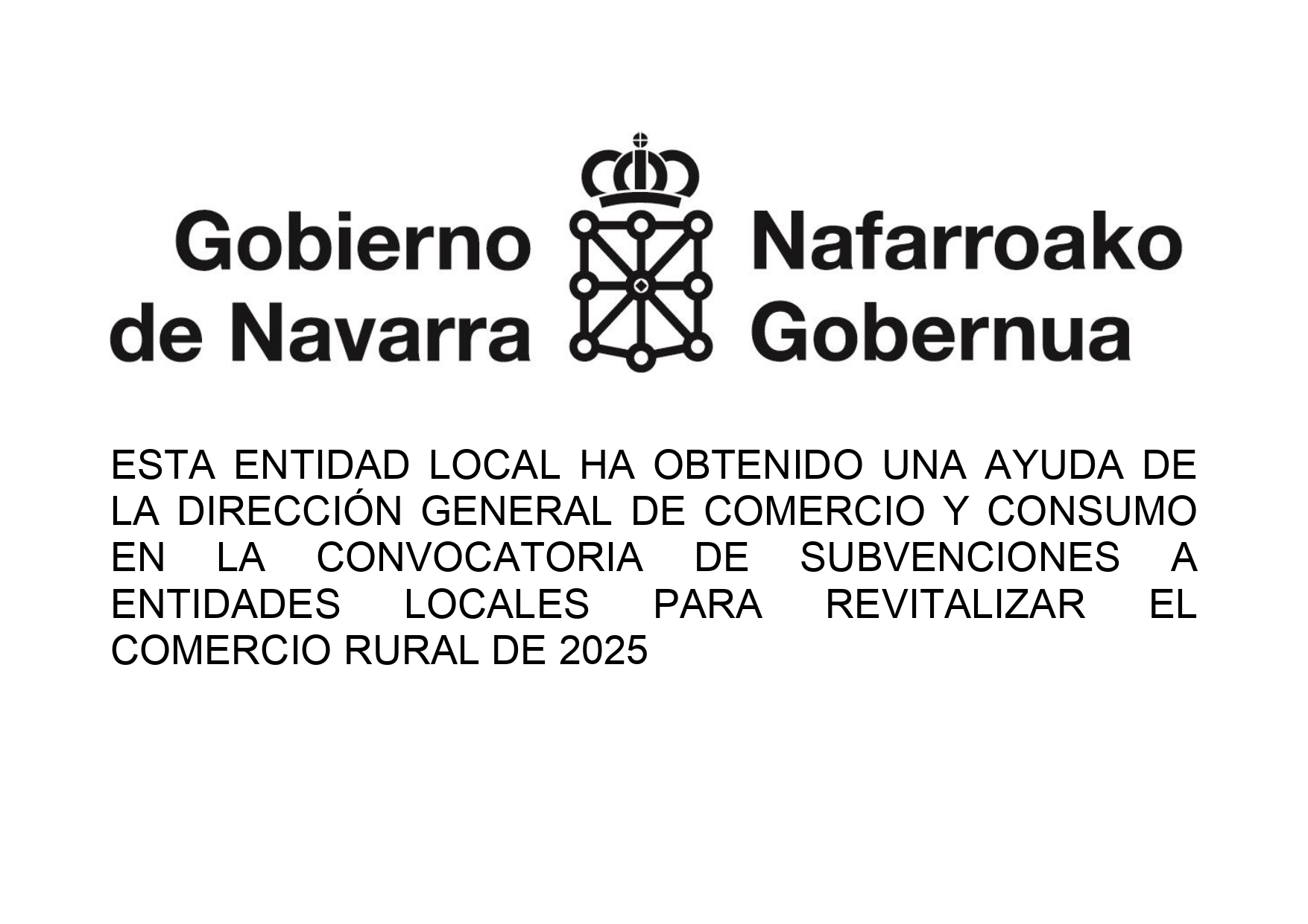 Cartel pagina web SUBVENCION REVITALIZACION COMERCIO RURAL 2025